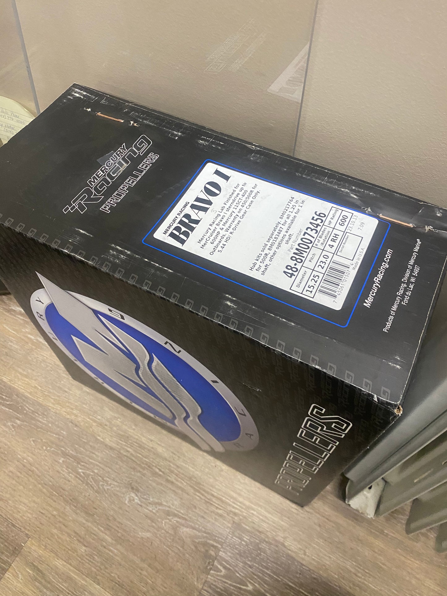 BRAVO I LAB FINISHED (15 1/4 X 23") MERCURY RH PROPELLER, 48-8M0073456